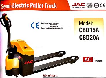 Chiny Czerwony / żółty Semi Electric Pallet Truck 2 ton o dużej wydajności dostawca