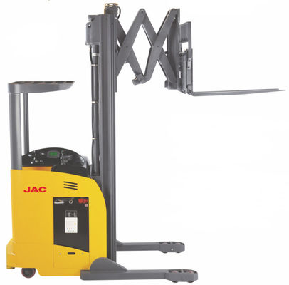 1.8 Ton Reach Truck Forklift Forward Double Scissor 36V Electric Control High Efficiency