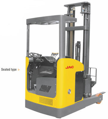 Narrow Aisle Reach Truck Forklift 1.5 Ton Seated Type For Warehouses / Supermarkets